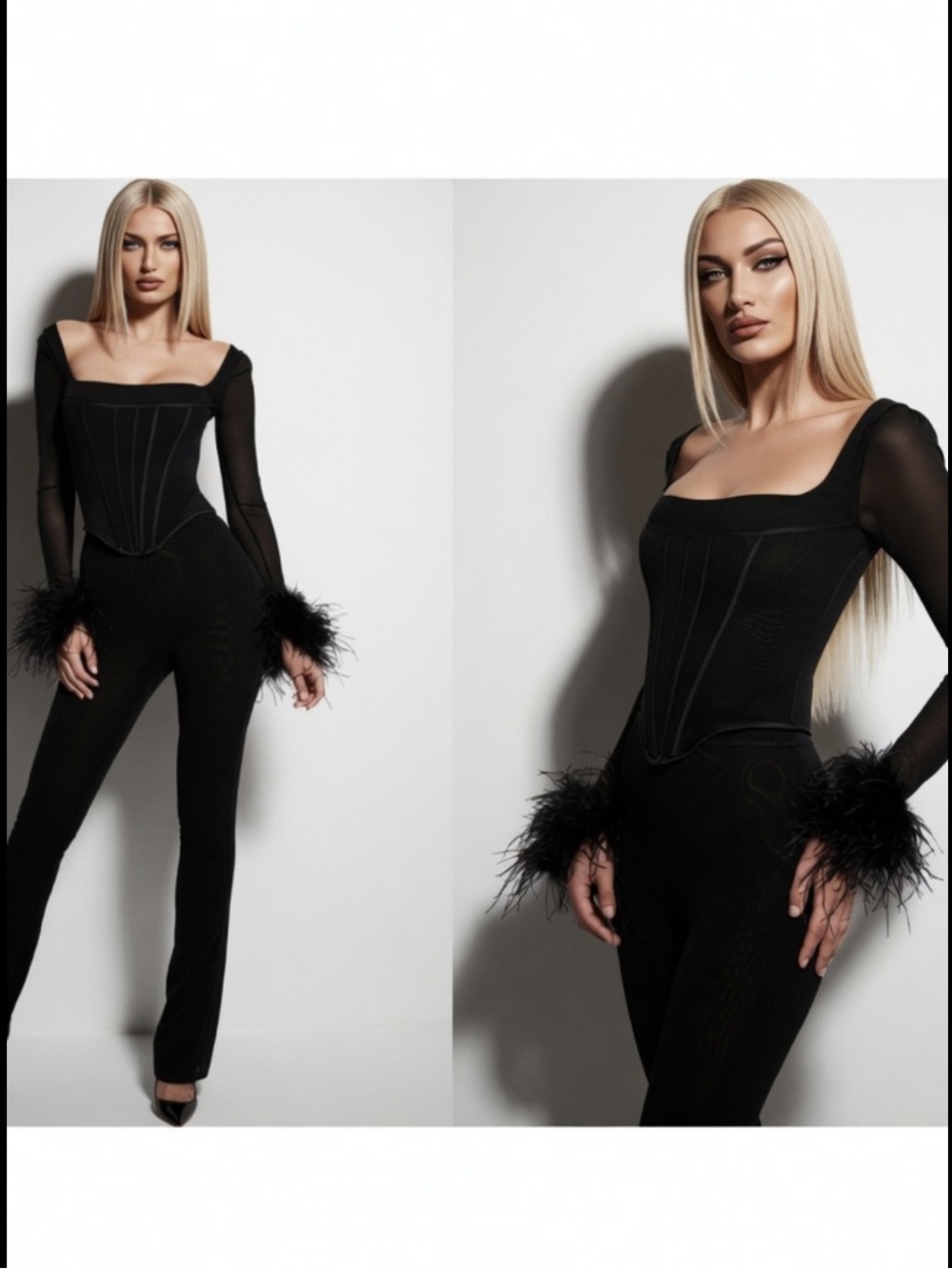 House of CB ‘Stella’  Black Mesh Trimmed Corset Small US4-6 - Picture 2 of 5